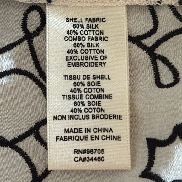 NWT Rebecca Taylor Tai Silk Blend Floral Embroidered Ruffled High Neck Top - Picture 6 of 7